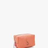 Medium orange leather toiletry bag