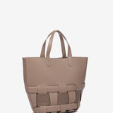 Geflochtener Shopper in Taupe.