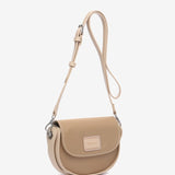 Small crossbody bag in recycled materials in camel