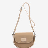 Small crossbody bag in recycled materials in camel