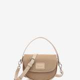 Small crossbody bag in recycled materials in camel