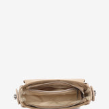 Small crossbody bag in recycled materials in camel