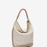 Shoulder bag in recycled materials in beige