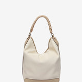 Shoulder bag in recycled materials in beige