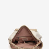 Shoulder bag in recycled materials in beige