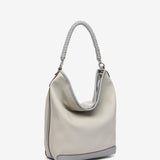 Shoulder bag in recycled materials in grey