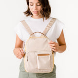 Backpack in recycled materials in beige