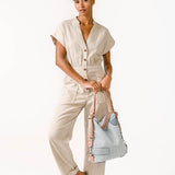 Convertible backpack made of recycled materials in blue