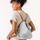 Convertible backpack made of recycled materials in blue