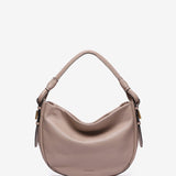 Shoulder bag in beige leather