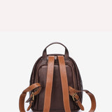 Mochila con herraje en piel bronce