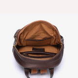 Mochila con herraje en piel bronce