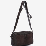 Brown leather and suede shoulder bag