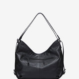 Black leather backpack-bag