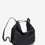 Black leather backpack-bag