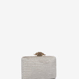 Partytasche aus beigem Samt.