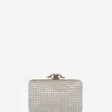 Partytasche aus beigem Samt.