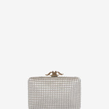 Partytasche aus beigem Samt.