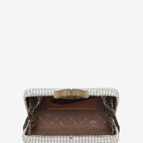Partytasche aus beigem Samt.