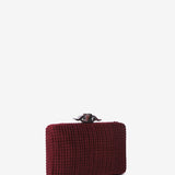 Burgundy velvet party clutch