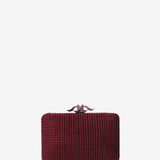 Burgundy velvet party clutch