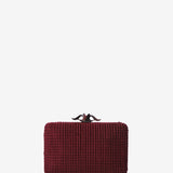 Burgundy velvet party clutch
