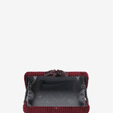 Burgundy velvet party clutch