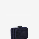 Partytasche aus blauen Samt.