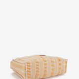 Raffia basket with beige print