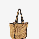 Braided beach bag in beige