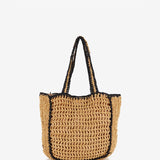 Braided beach bag in beige