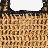 Braided beach bag in beige