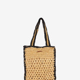 Braided shoulder bag in beige