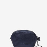 Blauer metallischer Leder Geldbeutel.