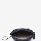 Blauer metallischer Leder Geldbeutel.