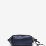 Blauer metallischer Leder Geldbeutel.