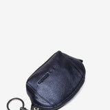 Blauer metallischer Leder Geldbeutel.