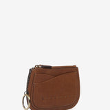 Half moon wallet in cognac leather