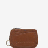 Half moon wallet in cognac leather