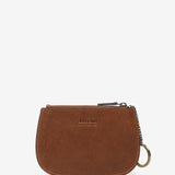 Half moon wallet in cognac leather