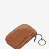 Half moon wallet in cognac leather