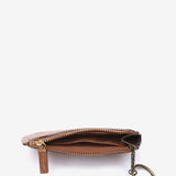 Half moon wallet in cognac leather