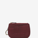 Half moon purse in burgundy leather