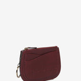 Half moon purse in burgundy leather