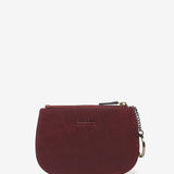 Half moon purse in burgundy leather