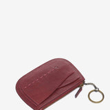 Half moon purse in burgundy leather