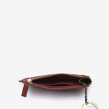 Half moon purse in burgundy leather