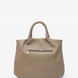 Shopper bag in braided recycled materials taupe