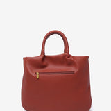 Shopper bag in terracotta braided recycled materials