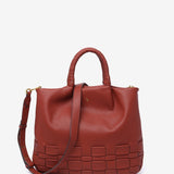 Shopper bag in terracotta braided recycled materials